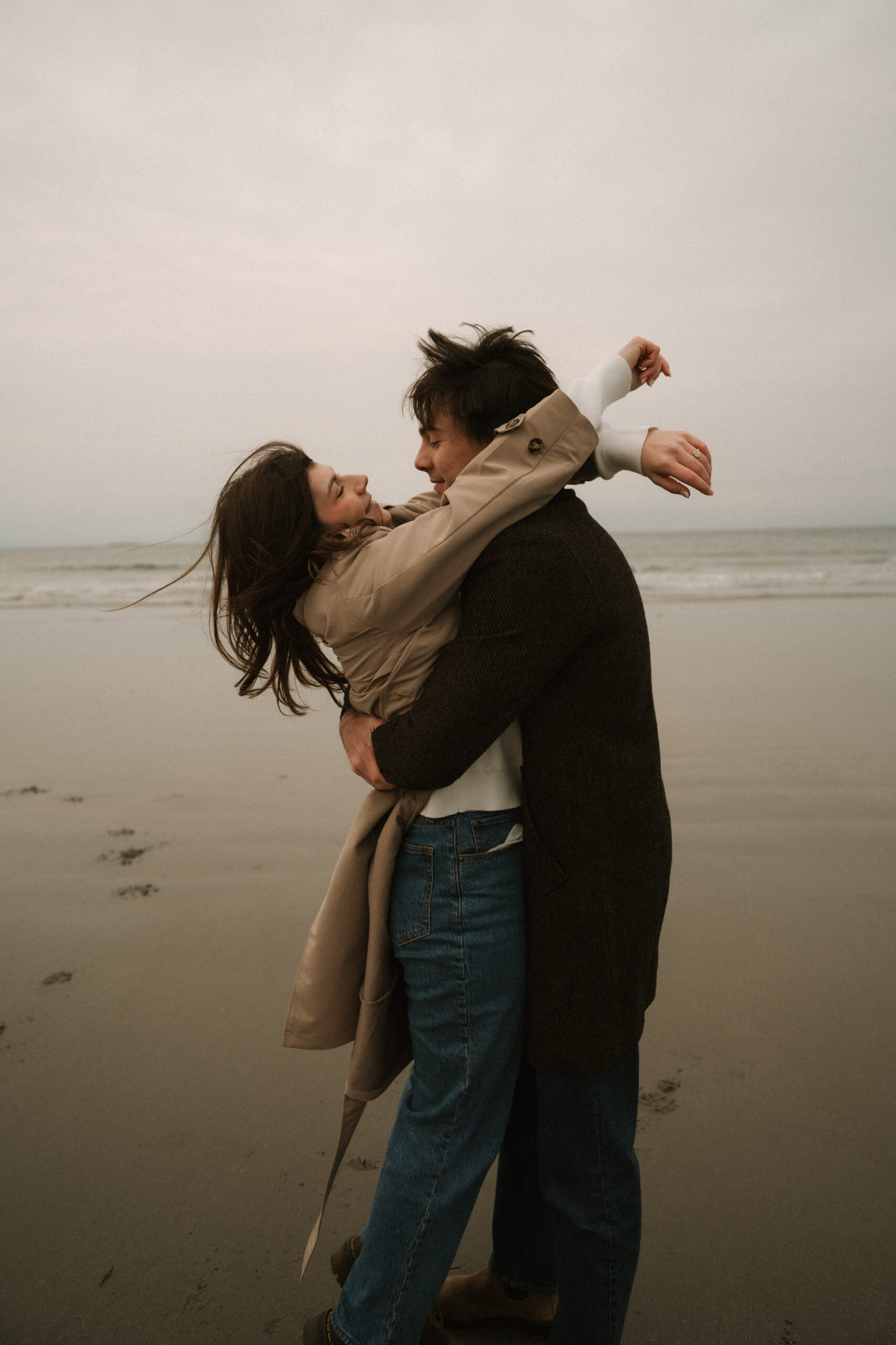 Timeless, cinematic coastal engagement photography on the New Hampshire seacoast